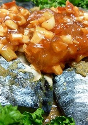 鯖のだし醤油蒸し・チリソースがけ-レシピのメイン写真