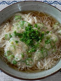 梅オクラとろろのぶっかけそうめん-レシピのメイン写真