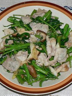 豚バラ肉と空心菜のエスニック風炒めもの-レシピのメイン写真