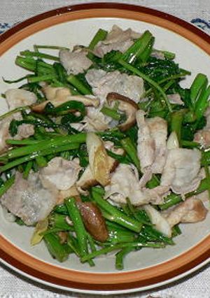 豚バラ肉と空心菜のエスニック風炒めもの-レシピのメイン写真