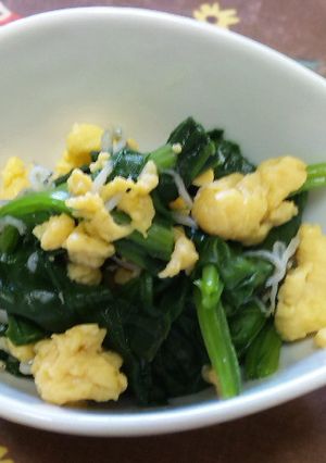 炒り卵とほうれん草の和え物-レシピのメイン写真