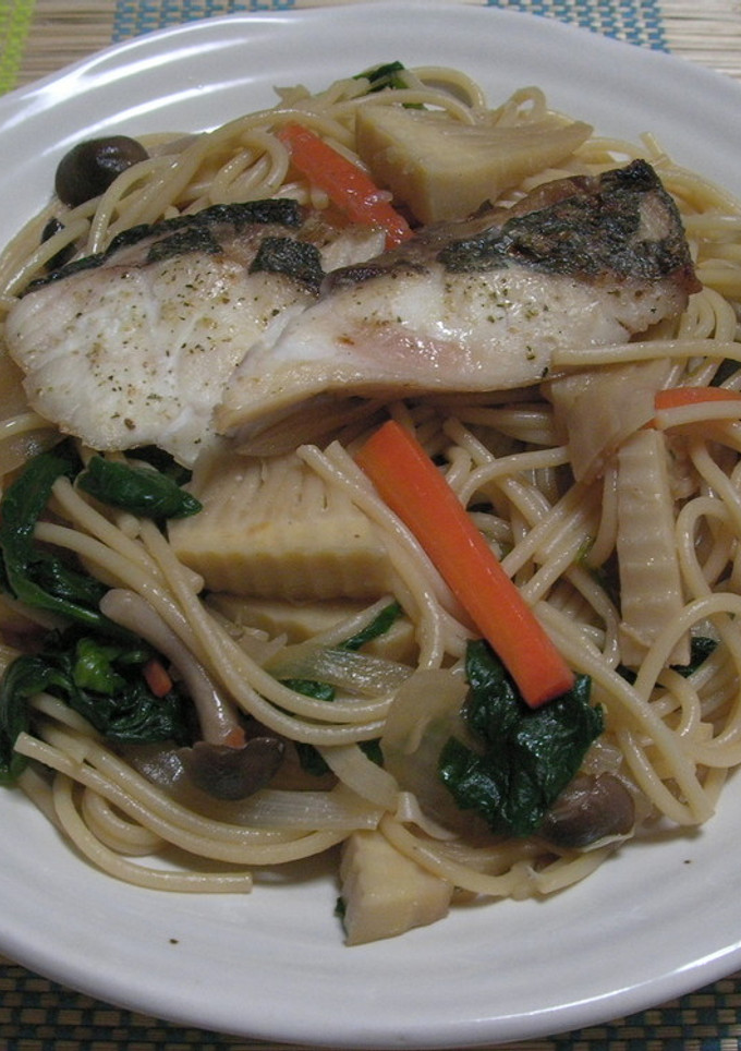 簡単☆たけのこと白身魚の和風パスタ-レシピのメイン写真