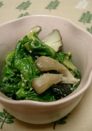 ふだんそうと舞茸のお浸し　鰹マヨ風味-レシピのメイン写真