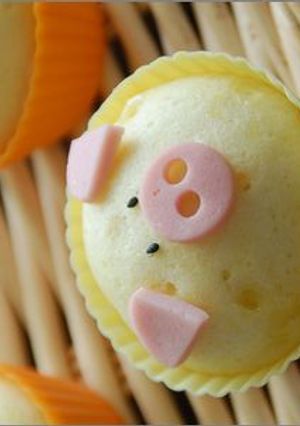 ぶひっぶひっ！チーズ蒸しパン！-レシピのメイン写真