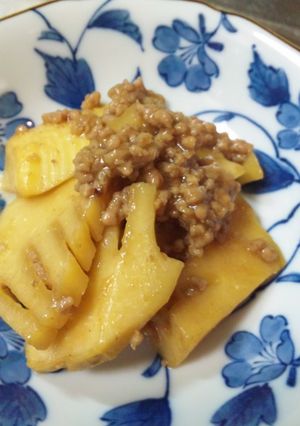 タケノコとひき肉の煮物-レシピのメイン写真