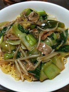 もやしとチンゲン菜のあんかけかた焼きそば-レシピのメイン写真
