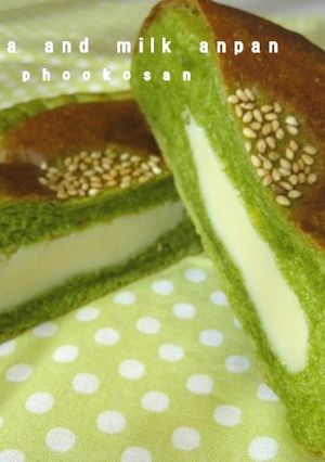 濃い抹茶のミルクあんぱん-レシピのメイン写真