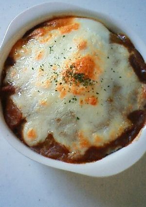 ほんの少し残ったカレーで☆焼きカレー-レシピのメイン写真