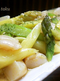 アスパラとホタテのカレーサラダ-レシピのメイン写真