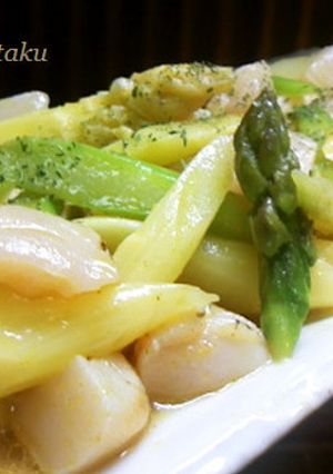 アスパラとホタテのカレーサラダ-レシピのメイン写真