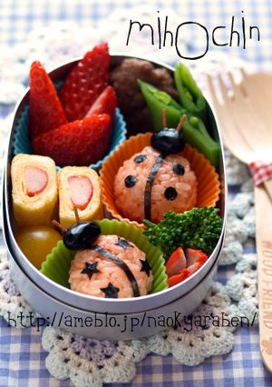 キャラ弁☆簡単てんとう虫おにぎり-レシピのメイン写真