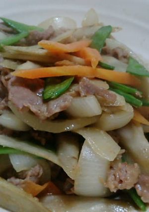 ごぼうと豚肉の甘辛味噌炒め-レシピのメイン写真
