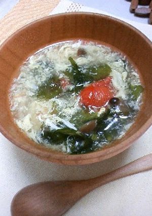 わかめとトマトのかき玉スープ-レシピのメイン写真