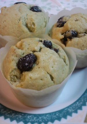 ふわふわ抹茶チョコチップ入りマフィン-レシピのメイン写真