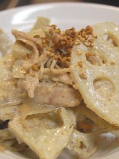 ニンニク醤油味のササミ・根野菜の胡麻マヨ-レシピのメイン写真
