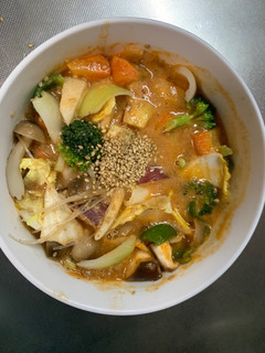 お一人様オム親子丼味根菜たっぷり野菜炒め-レシピのメイン写真