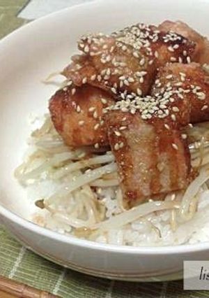 ☆簡単☆　鮭ともやしのにんにく醤油丼-レシピのメイン写真