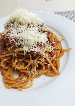 ミートソースパスタ-レシピのメイン写真