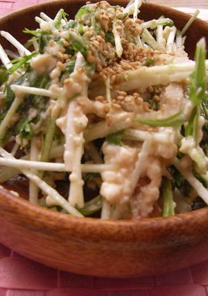 めんつゆで☆水菜と豆腐ちょいピリサラダ☆-レシピのメイン写真