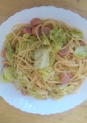 キャベツとウインナーのスパゲッティ-レシピのメイン写真