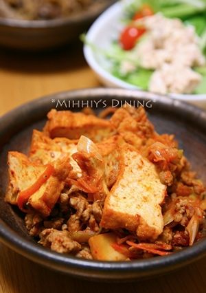 ご飯がすすむ!ひき肉と厚揚げのキムチ炒め-レシピのメイン写真