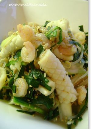 旨みたっぷり❤海老イカ野菜のゴマ塩炒め-レシピのメイン写真