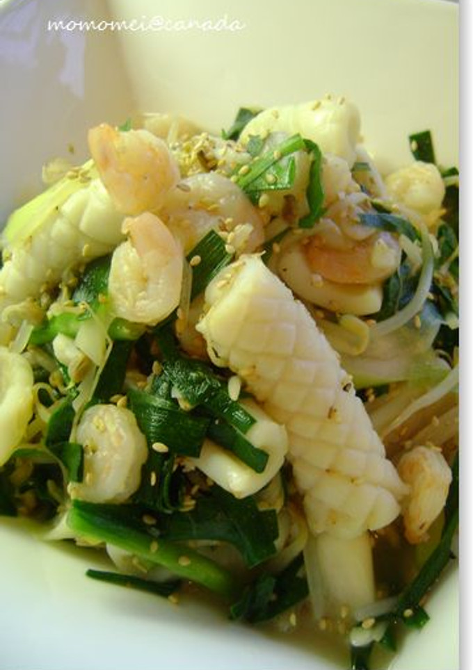 旨みたっぷり❤海老イカ野菜のゴマ塩炒め-レシピのメイン写真