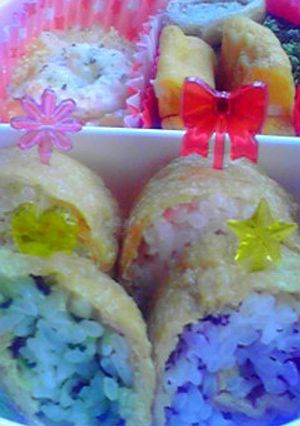 子供のお弁当に☆カラフルいなり巻き-レシピのメイン写真
