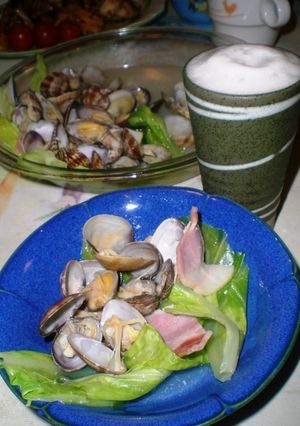 *　春キャベツとあさりの酒蒸し　*-レシピのメイン写真