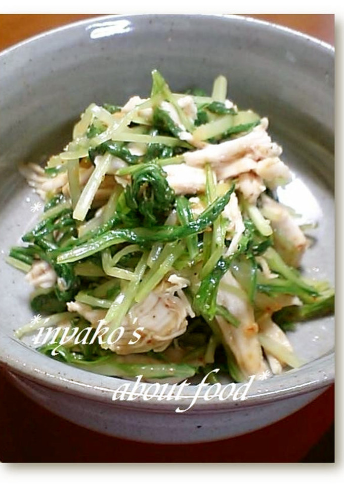 *水菜とササミの胡麻だれ和え*-レシピのメイン写真