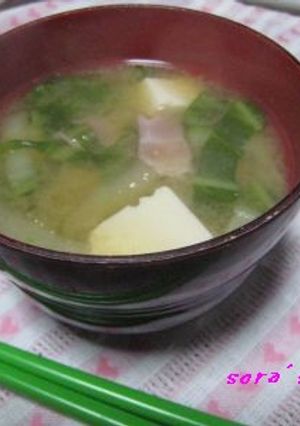 ベーコン入りの洋風味噌汁-レシピのメイン写真