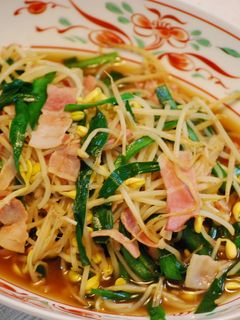 めんつゆ☆豆もやしとベーコンの炒め煮-レシピのメイン写真