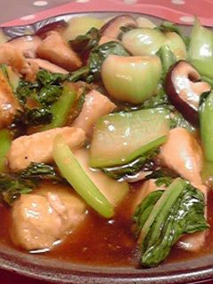 ムネ肉椎茸チンゲン菜の中華煮-レシピのメイン写真