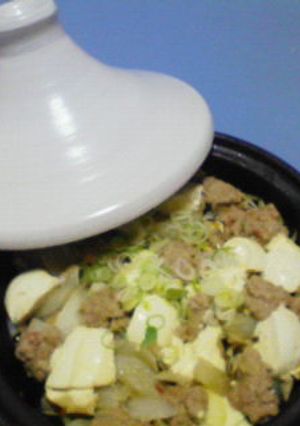 タジン鍋で簡単♪ゴボウたっぷり肉豆腐＊＊-レシピのメイン写真