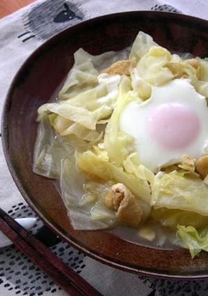 春キャベツと油揚げのすごもり☆煮びたし-レシピのメイン写真