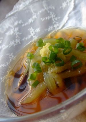 つるっと茄子のじゅんさい風☆麺つゆ仕立て-レシピのメイン写真