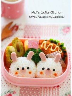 簡単♪うさぎちゃんおにぎり♪キャラ弁-レシピのメイン写真