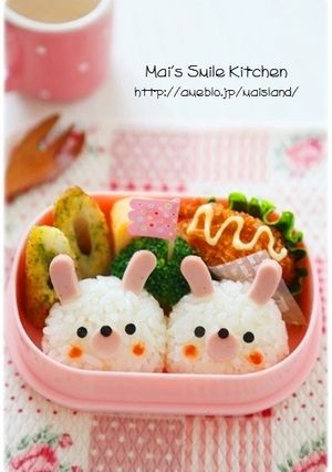 簡単♪うさぎちゃんおにぎり♪キャラ弁-レシピのメイン写真