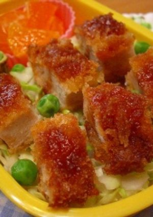 幼稚園弁当にも入れちゃった！ソースカツ丼-レシピのメイン写真