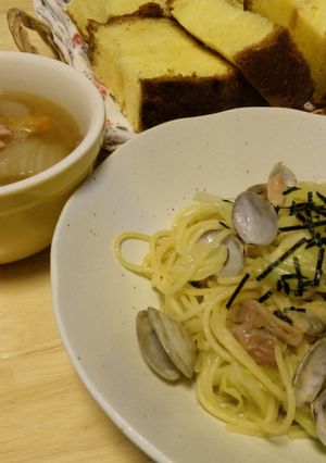 春キャベツとアサリと鶏肉の和風パスタ☆-レシピのメイン写真