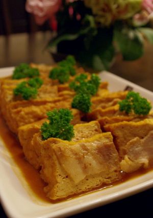 厚揚げと豚バラ肉の味噌煮込み-レシピのメイン写真