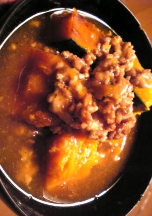 豚挽肉とかぼちゃの生姜あんかけ煮物-レシピのメイン写真