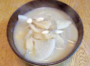 具だくさん　打ち豆と切干し大根の味噌汁　-レシピのメイン写真