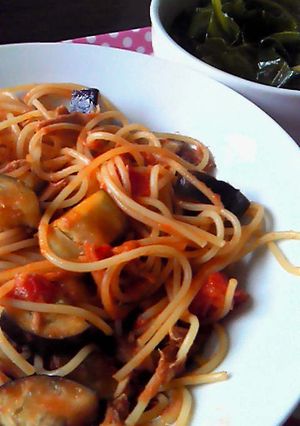 簡単楽チン★ツナ　なす　トマトパスタ★-レシピのメイン写真