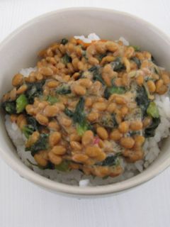 野沢菜昆布納豆ごはん-レシピのメイン写真