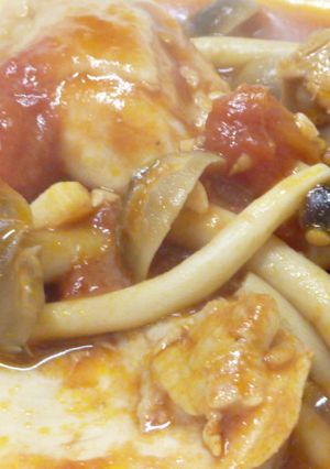 鶏モモ肉のきざみにんにくトマト煮込み♪-レシピのメイン写真