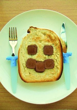 ❑ブロックチョコdeお顔トースト❏-レシピのメイン写真