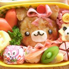 รูปของ リボンくまちゃんメイン弁当♪　※キャラ弁