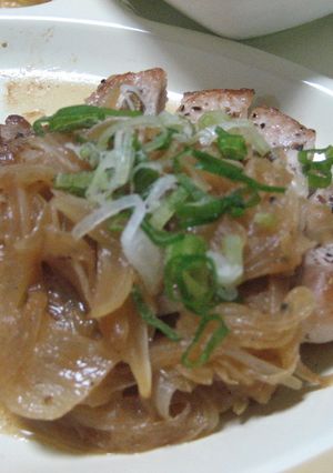 和風豚ロースステーキ☆新玉ポン酢ソース-レシピのメイン写真