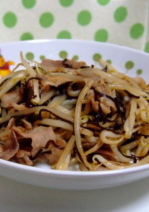 塩昆布でモヤシ炒め-レシピのメイン写真